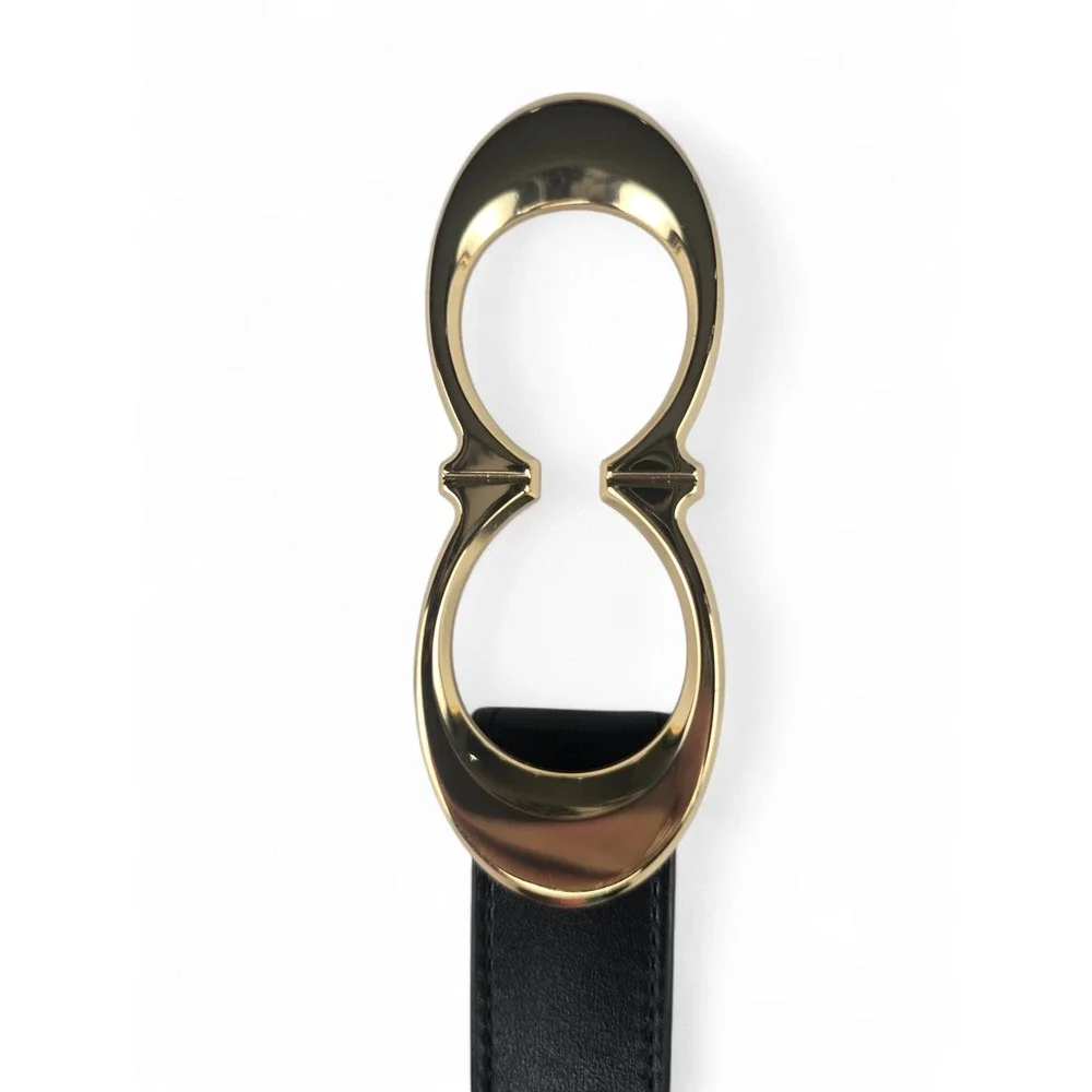 Coach Signature Buckle Belt Black Leather Gold Hardware CG725 XS Womens‎ ☆